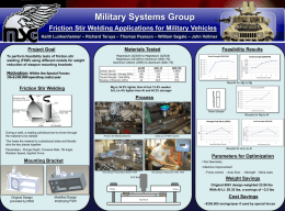Friction Stir Welding Applications for Military Vehicles