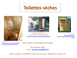 Toilettes sèches - Documents pour le développement durable de l