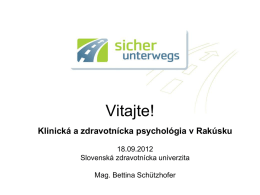 Sieť psychológov - Slovenská zdravotnícka univerzita
