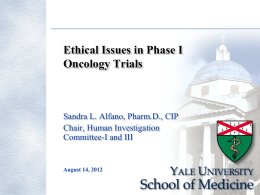 Ethical Issues in Phase I Oncology Trials