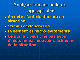 Analyse fonctionnelle de l`agoraphobie - FMC Franche