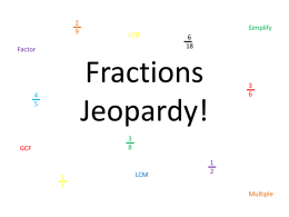 Fractions Jeopardy!