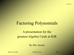 factoring polynomials