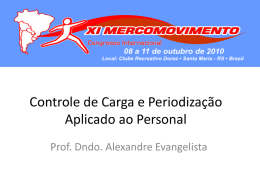 Controle de Carga - Prof. Alexandre Evangelista