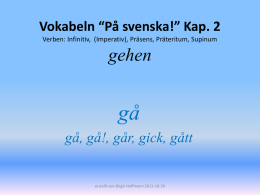Vokabeln “På svenska!” Kap. 2