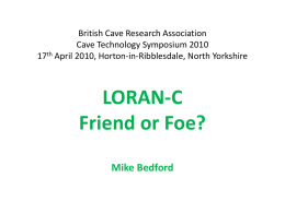Mike Bedford LORAN-C - British Cave Research Association