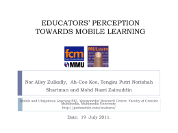 Educators` perception towards mobile learning
