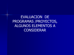 Evaluación de Programas/Proyectos