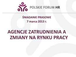 Rynek agencji zatrudnienia w Polsce w 2012 r.