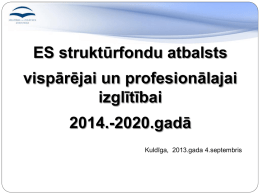 6DK_ES struktūrfondu atbalsts vispārējai un profesionālajai izglītībai