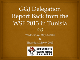 GGJ WSF 2013 Tunisia  - Grassroots Global Justice Alliance