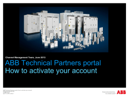 How to activate your account to ABB Technical