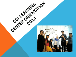 CGI Learning Center Orientation
