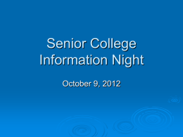Senior College Night Presentation