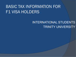 basic tax information for f1 visa holders