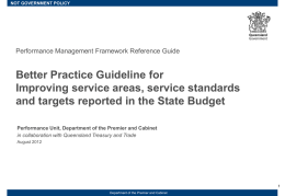Better Practice Guideline for Improving Service Areas, Service
