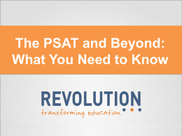 The PSAT and Beyond - Glendale High School