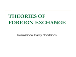 THEORIES OF FOREIGN EXCHANGE
