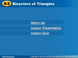 Geo 5.2 Bisectors of Triangles PP