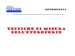 Tecniche di misura dell`eteroforie