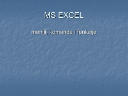 MS Excel meniji komande i funkcije