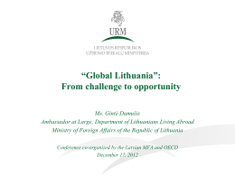 “Global Lithuania”: from challenge to opportunity