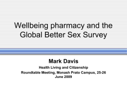 Wellbeing pharmacy and the Global Better Sex Survey