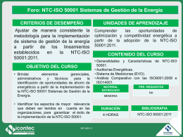 Foro: NTC-ISO 50001 Sistemas de Gestión de la Energía