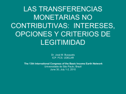 LAS TRANSFERENCIAS MONETARIAS: OPCIONES Y CRITERIOS