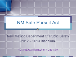 Legal Aspects of Pursuit - New Mexico Law Enforcement Academy