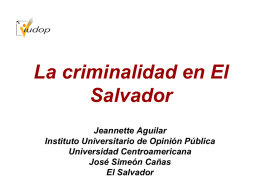 Políticas de prevención de la violencia juvenil en El Salvador