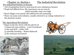 Chapter 12, Section 1 The Industrial Revolution