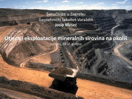 Utjecaji eksploatacije mineralnih sirovina na okoliš