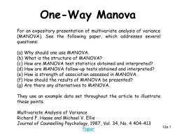 One-Way Manova