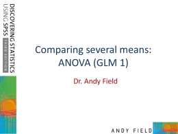 Comparing several means: ANOVA (GLM 1)