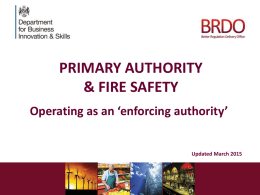 PA & Fire Safety - Primary Authority Register