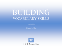 Building Vocabulary Ch 6