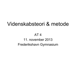 Videnskabsteori & metode - Frederikshavn Gymnasium