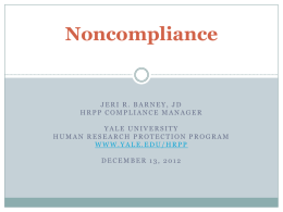 Noncompliance - Yale University