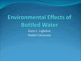 Environmental Effects of Bottled Water