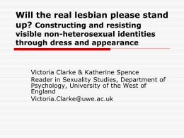 Will the real lesbian please stand up (Clarke & Spence)