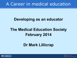 as a medical educator