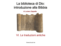 06 Le traduzioni antiche