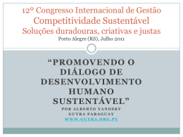 12 Congresso Internacional da Gestao Competitividade Sustentavel
