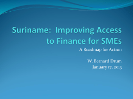 Suriname: Improving Access to Finance for SMEs