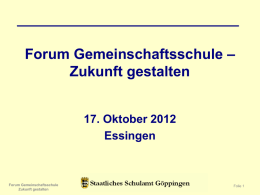 „4. Forum Gemeinschaftsschule“, Parkschule Essingen