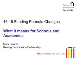 16-19 Funding Formula Changes