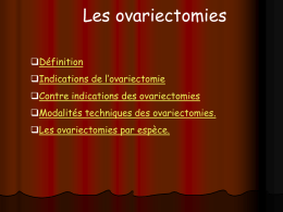 Les ovariectomies