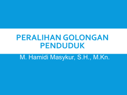 phi 13 &ndash; peralihan golongan penduduk