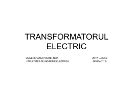 TRANSFORMATORUL ELECTRIC